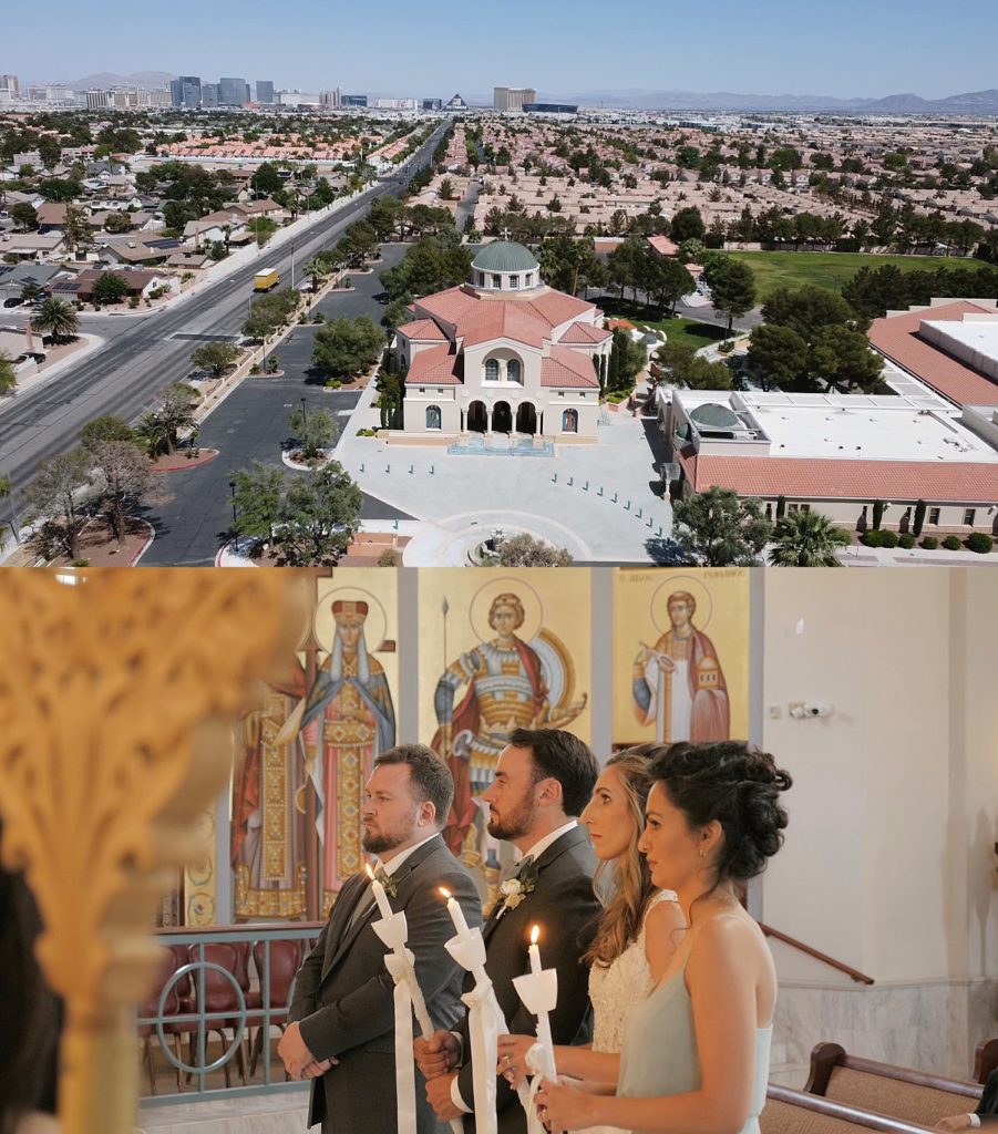 Traditional Greek ceremony in Nevada by Destination wedding videographer 