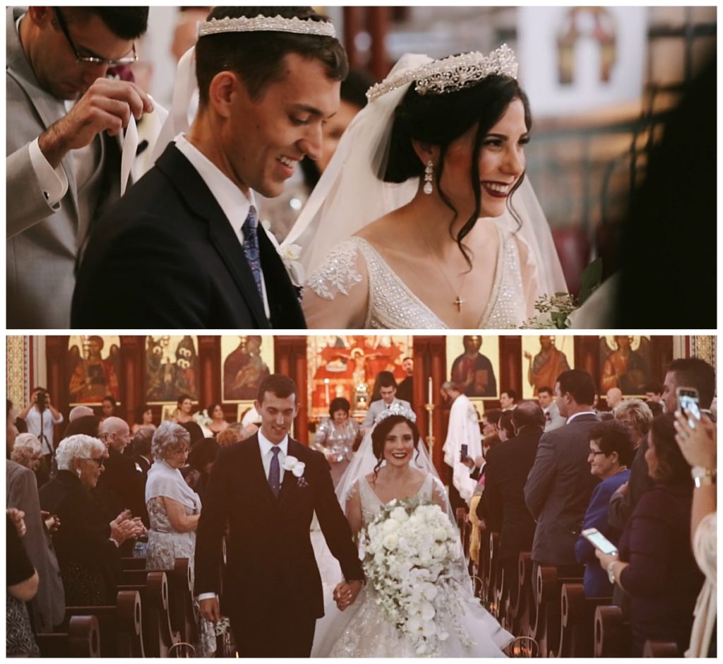 bride and groom participate in orthodox ceremony by Cydne Robinson Films