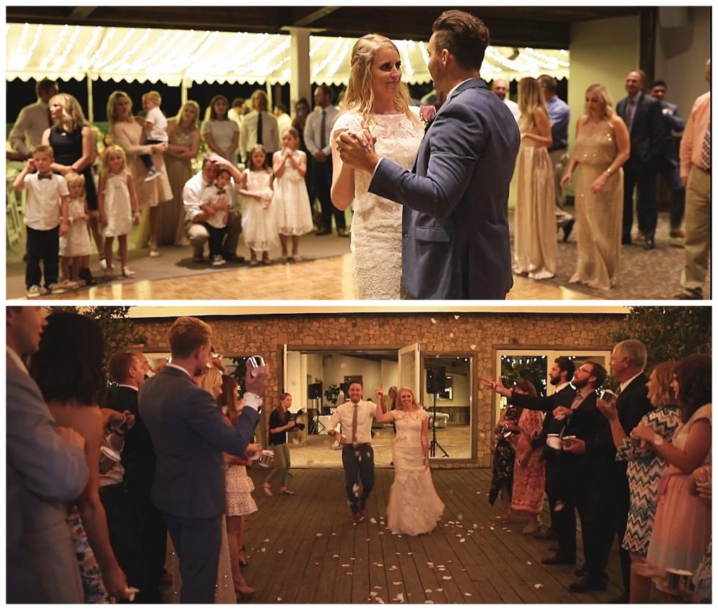 bride and groom dance and say farewell at Malibu ranch wedding