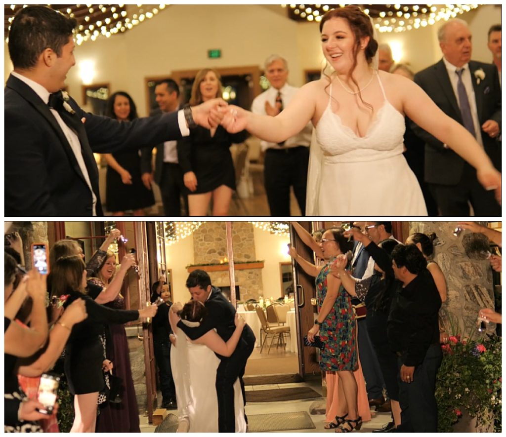 couple dances together and dips for kiss at Salt Lake City wedding