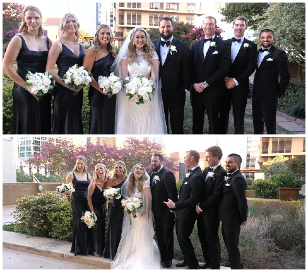 bridal party stands together at the Fairmont Hotel