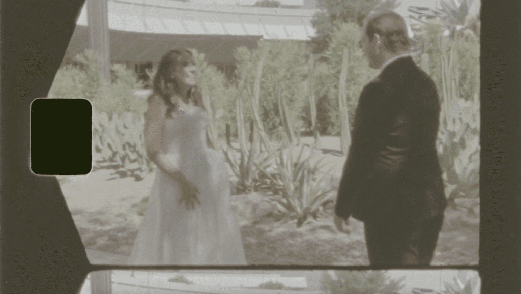 Las Vegas wedding videographer capturing first look at Cascata Golf Club.