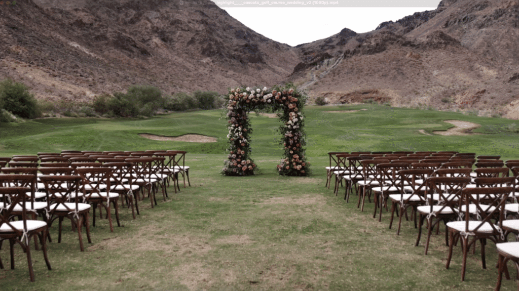 Outdoor wedding ceremony at Cascata Golf Club in Boulder City Nevada.